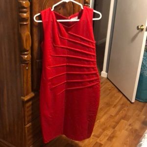 Red sheath dress